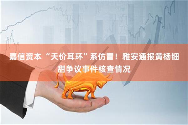 嘉信资本 “天价耳环”系仿冒！雅安通报黄杨钿甜争议事件核查情况