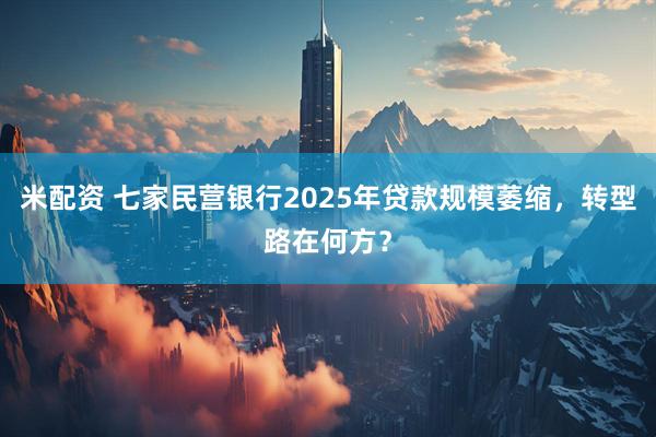 米配资 七家民营银行2025年贷款规模萎缩，转型路在何方？